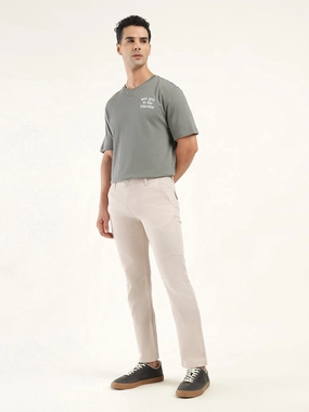 Men's Cream Slim Fit Chinos Sporty Cut