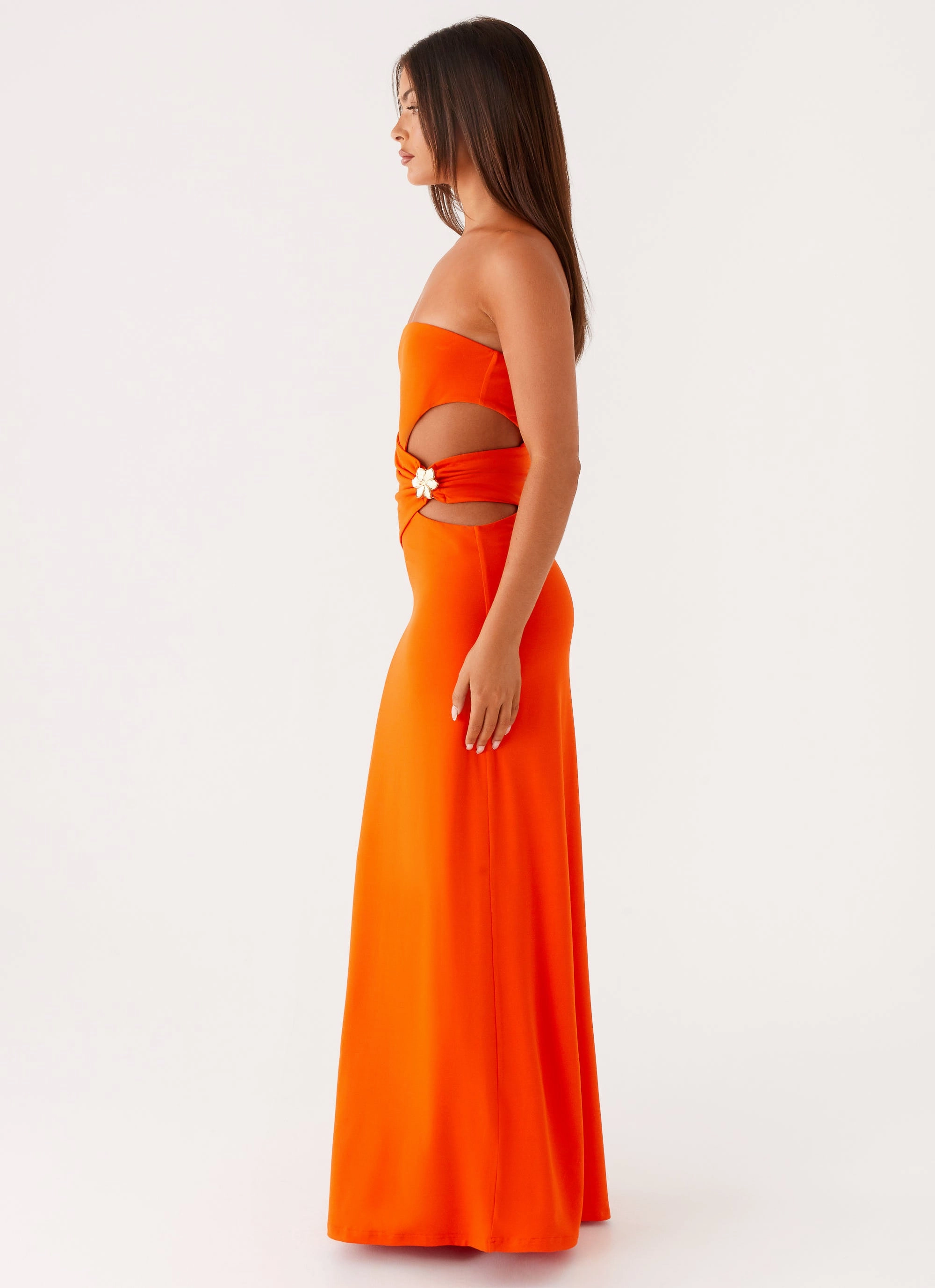 Warm-Layer Elegant Touch Anetta Maxi Dress - Orange