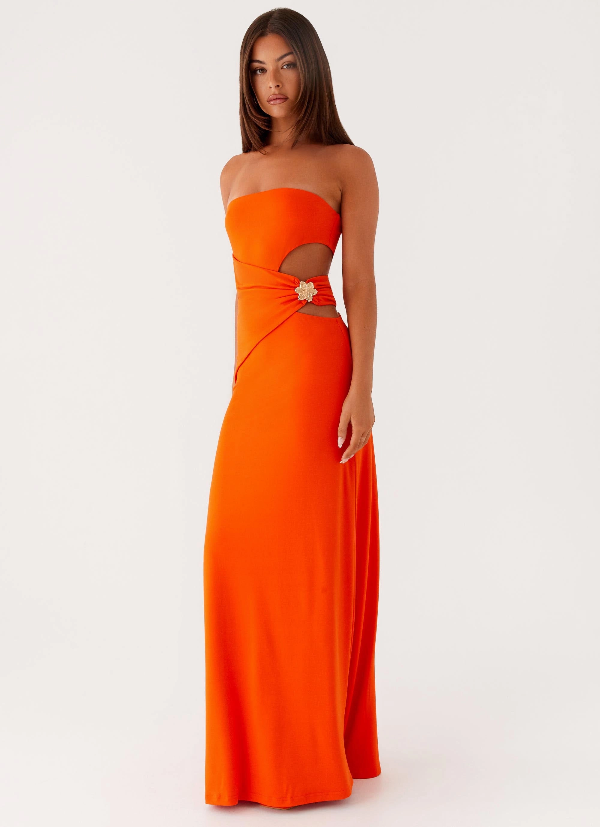 Chic Style Wear AdjustableStraps Anetta Maxi Dress - Orange