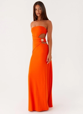 Chic Style Wear AdjustableStraps Anetta Maxi Dress - Orange