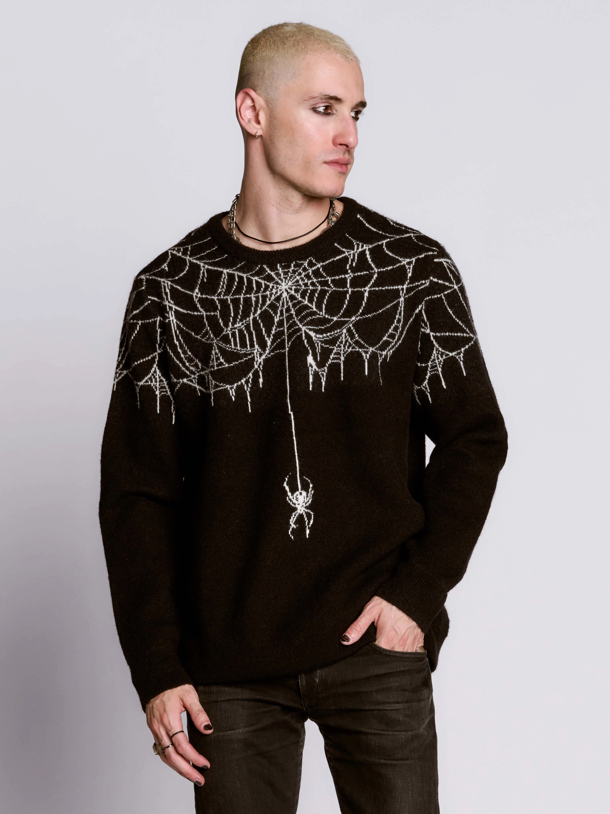 Spiderweb Sweater Casual Knit Style Lightweight Cable Pattern