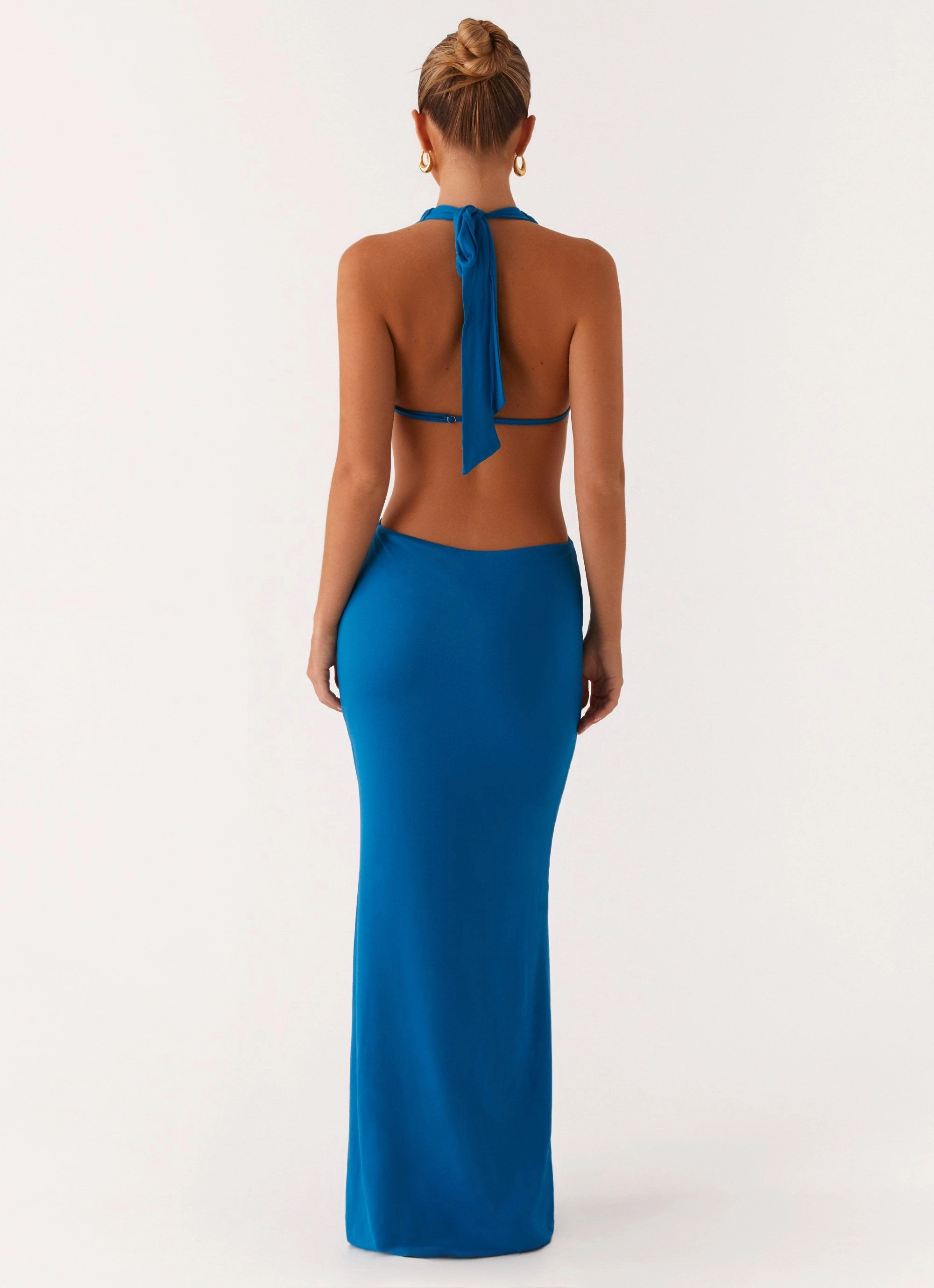 Motion Light Soft-touch Flossy Maxi Dress - Royal Blue