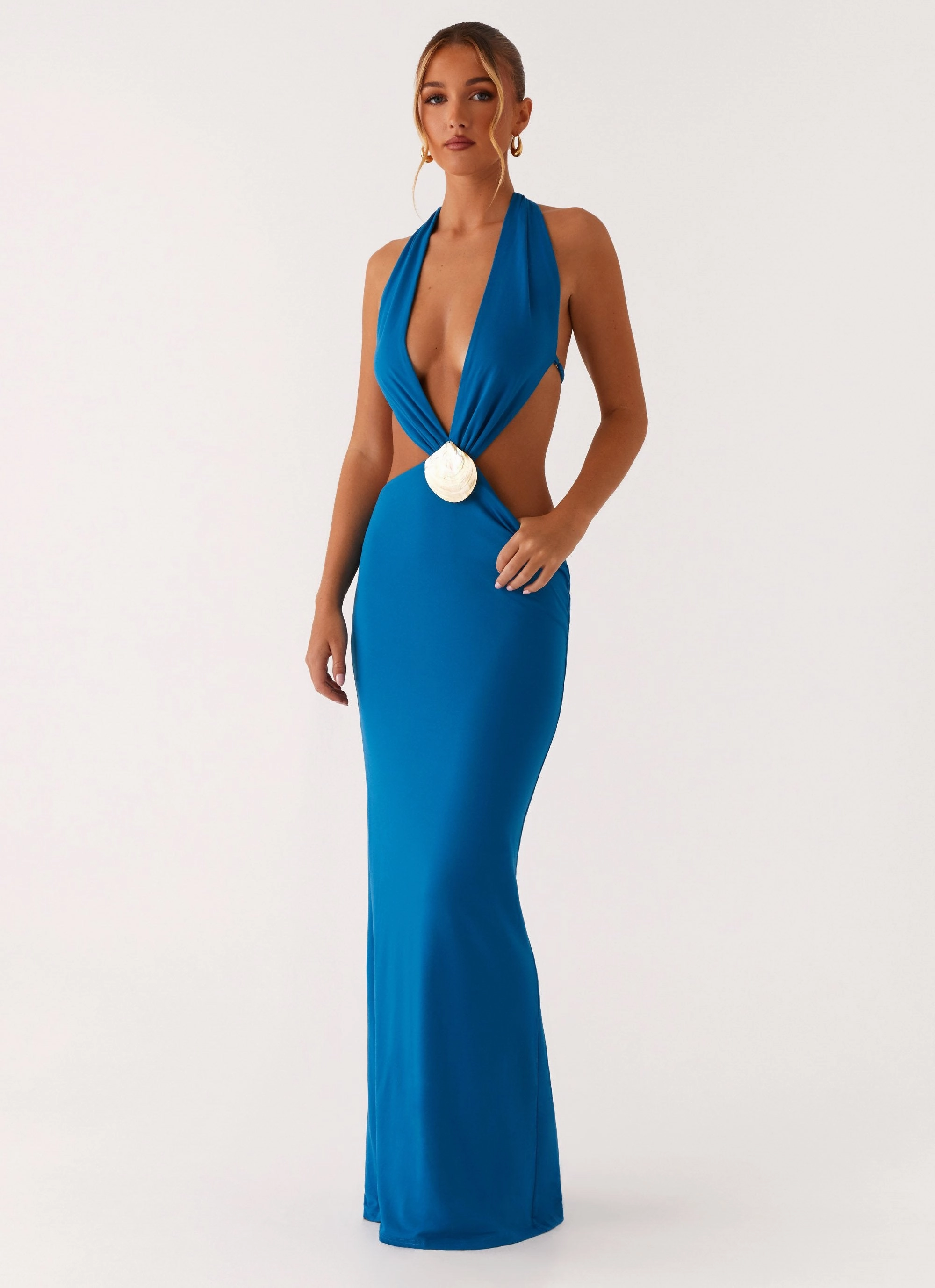 Semi Fit Flossy Maxi Dress - Royal Blue