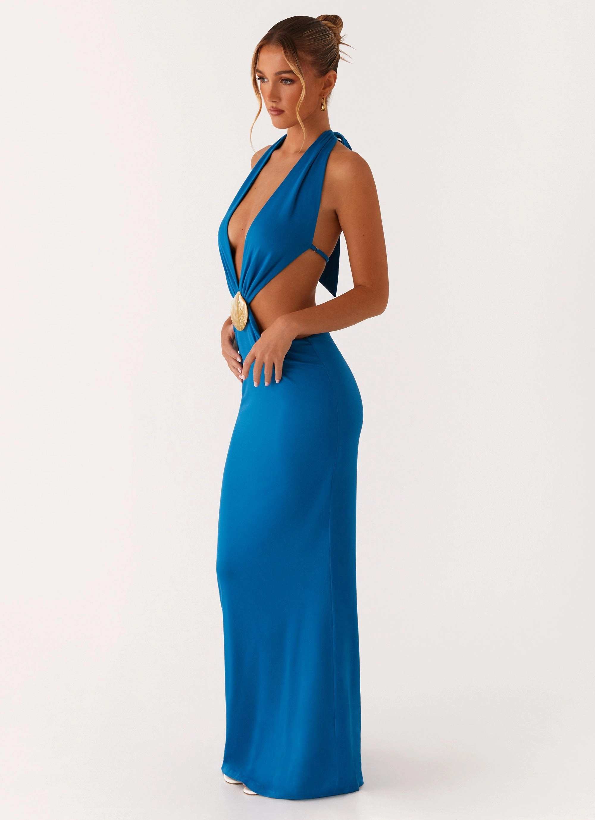 Chill Mode Flossy Maxi Dress - Royal Blue