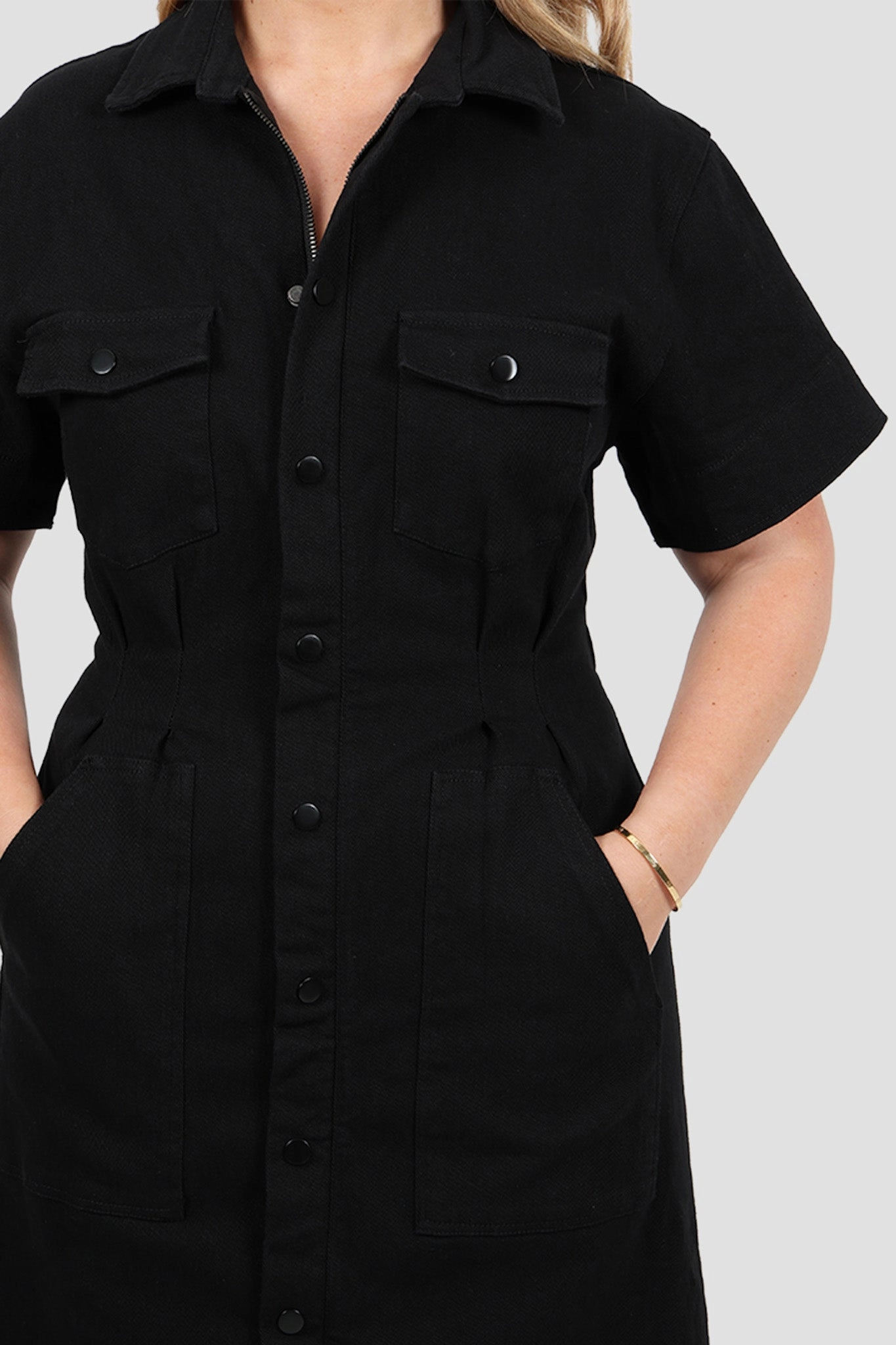 SAVEIRA DENIM MIDI DRESS BLACKOUT Dance-Party