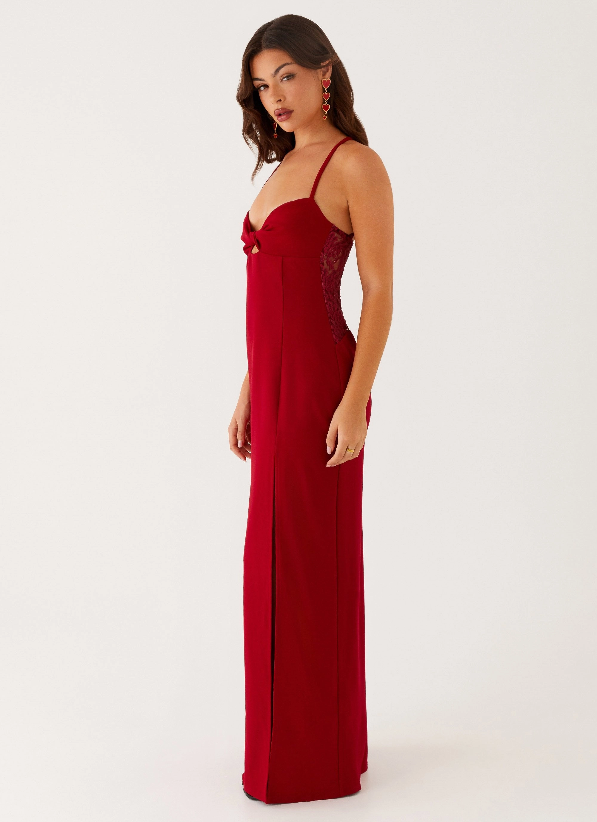 Trend Appeal Classic Grace Heartbreaker Maxi Dress - Deep Red