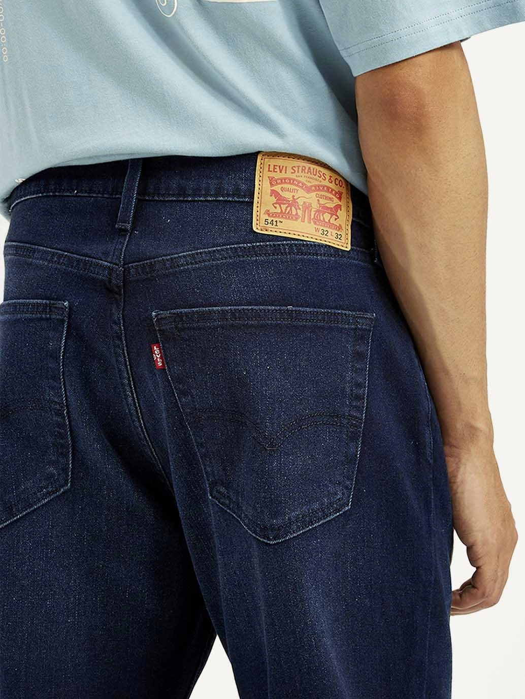 Men's 541 Dark Blue Athletic Tapered Fit Mid Rise Jeans Smart Tailoring Spring Mood Slim