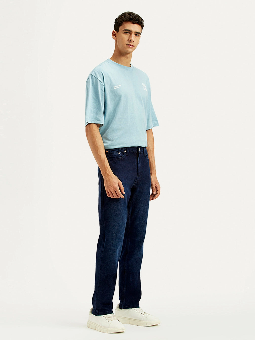 Men's 541 Dark Blue Athletic Tapered Fit Mid Rise Jeans Slim Design