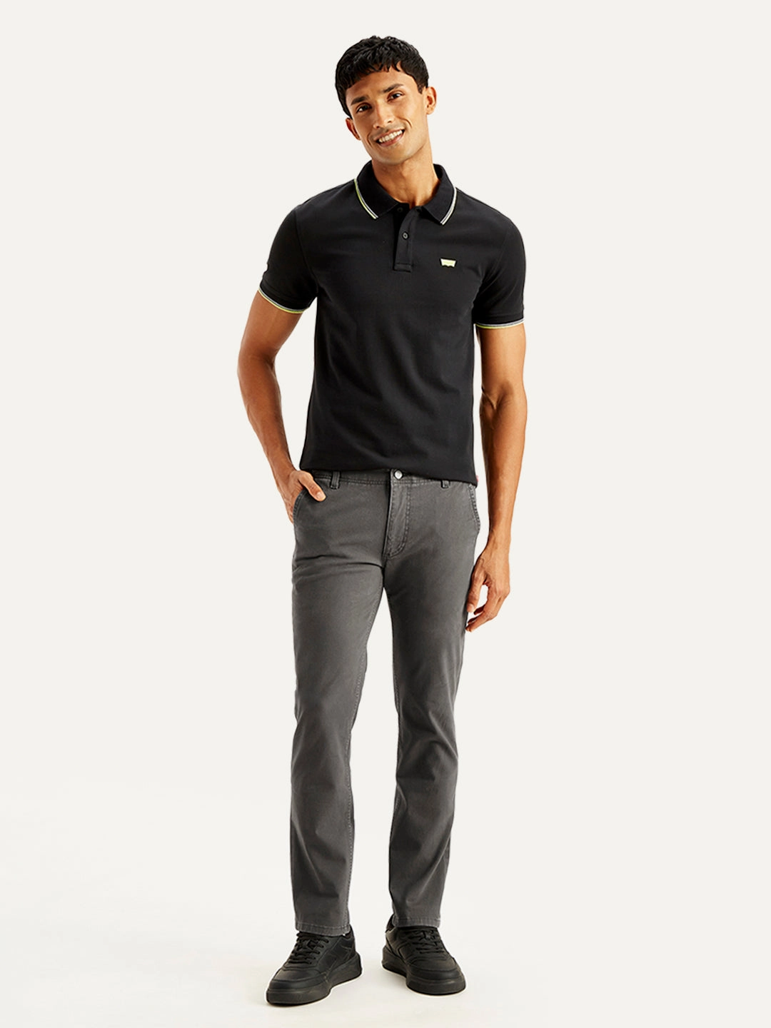 Men's Grey Slim Fit Chinos windproof QuickReleaseBuckle