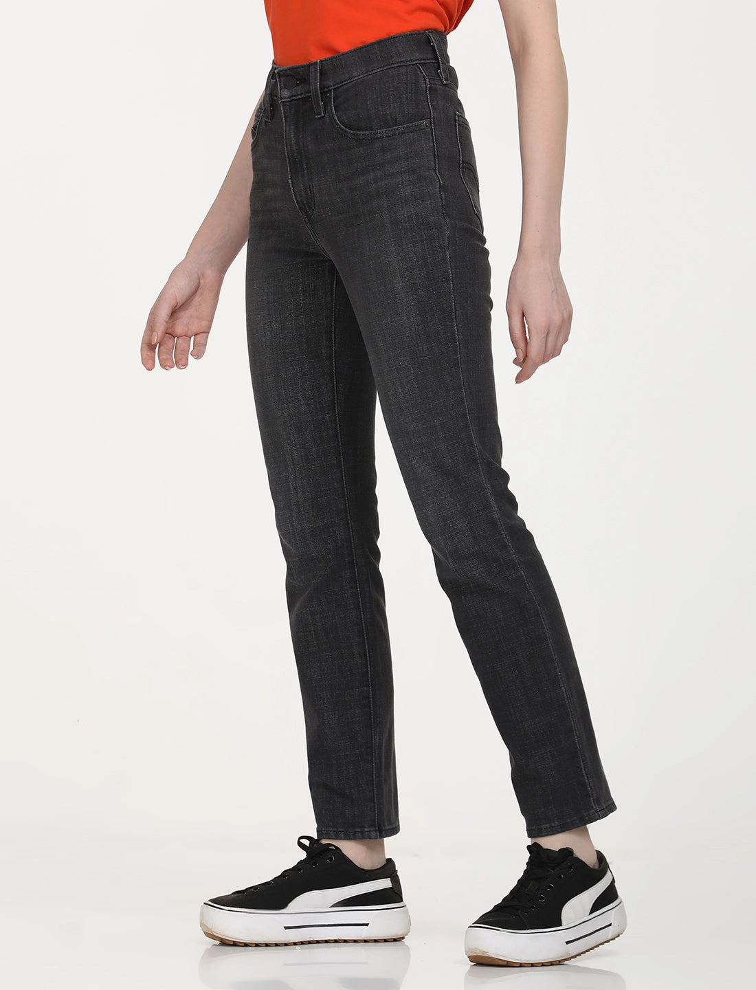 Women's 724 Black Straight Fit High Rise Jeans Quick Matchup Style Element