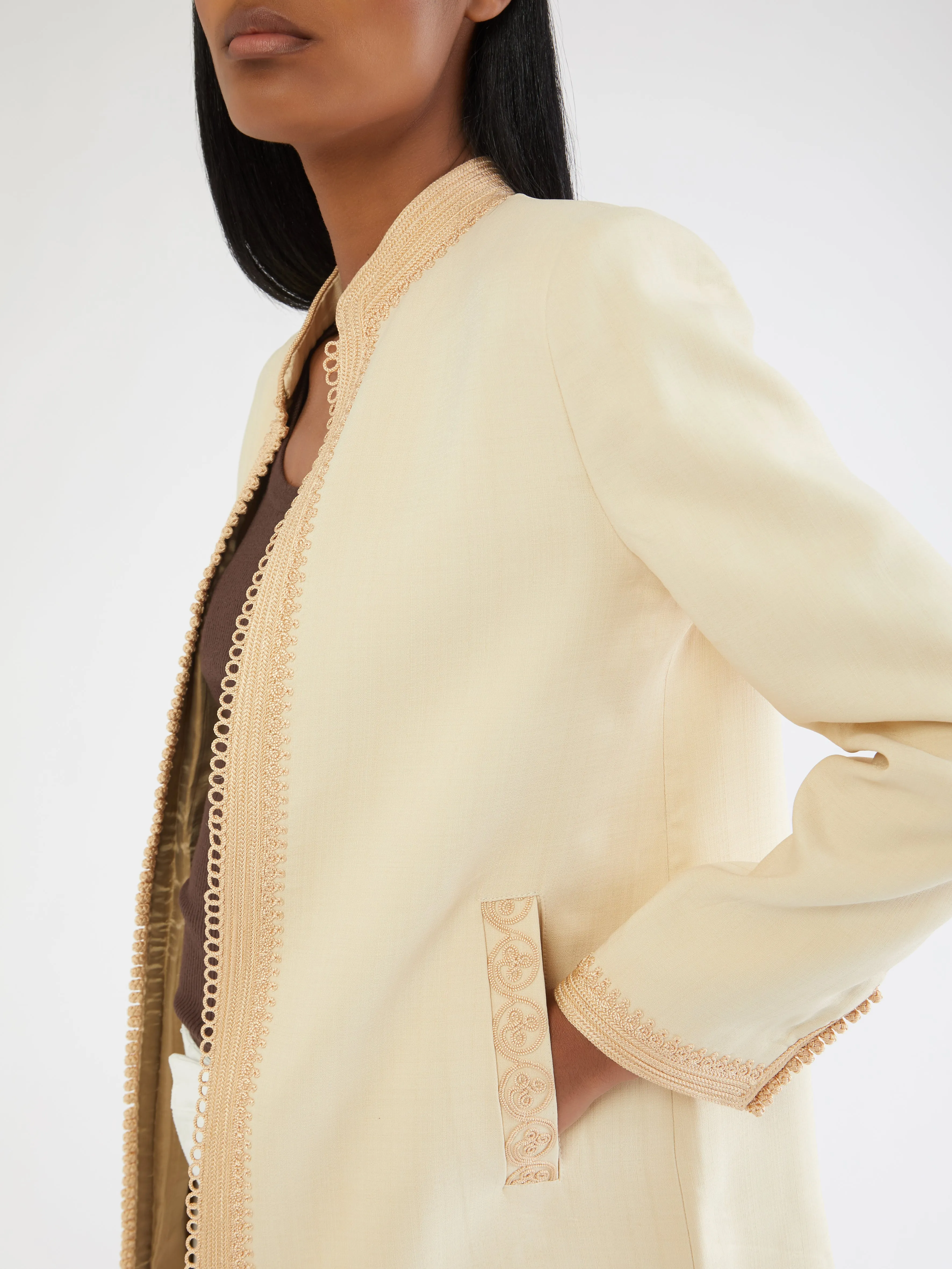 Moroccan linen blazer Anti Pill Technology