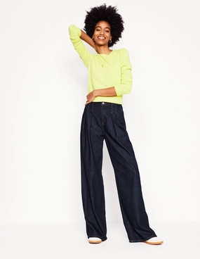 Comfy Active Mid Rise Fluid Denim Trousers-Indigo Rinse