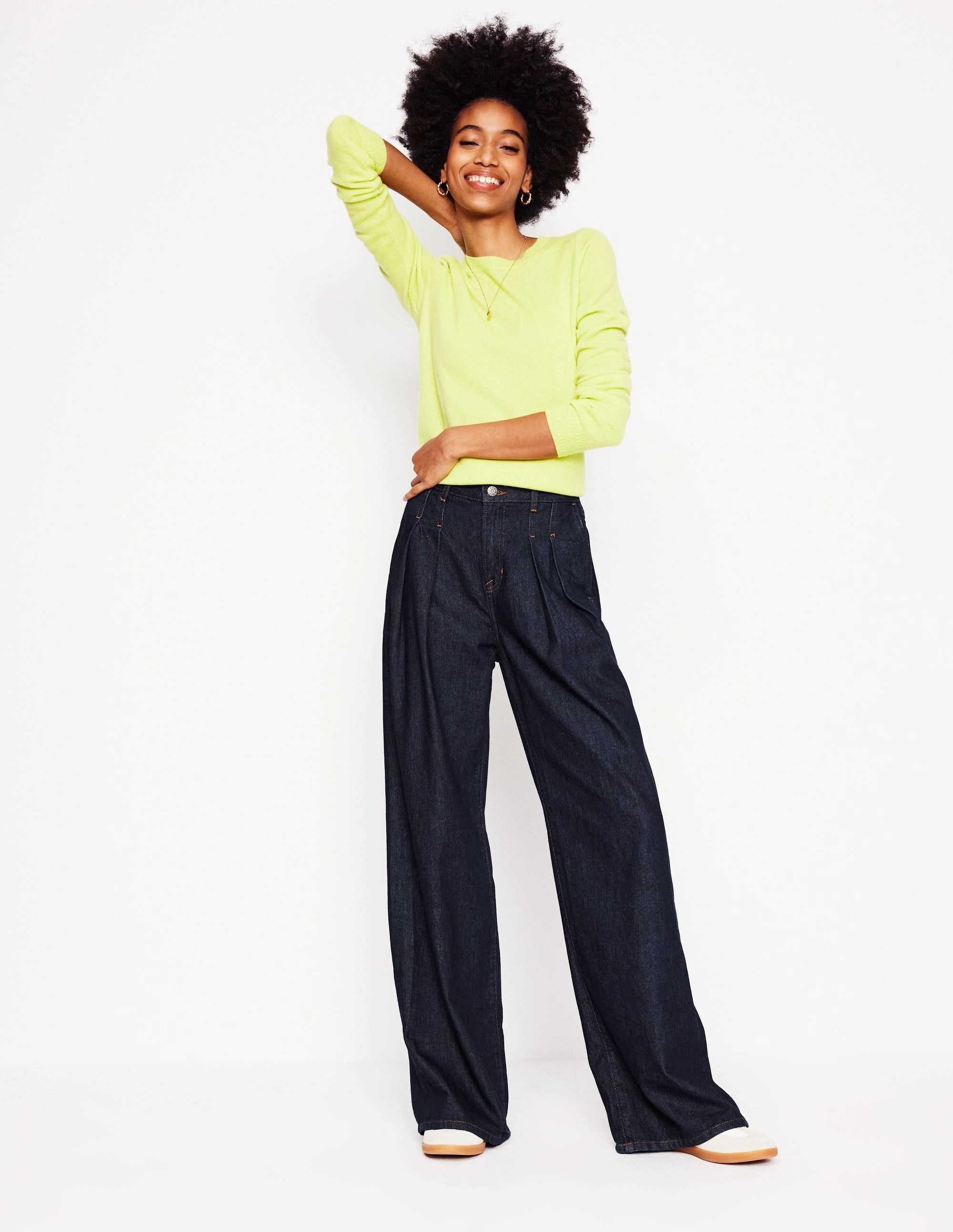 Comfy Active Mid Rise Fluid Denim Trousers-Indigo Rinse