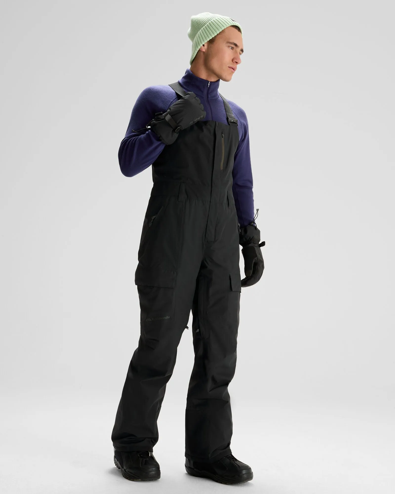 Friction Resistant Men's PWDR-Days 2L Insulated Snow Bib - Black Stingray