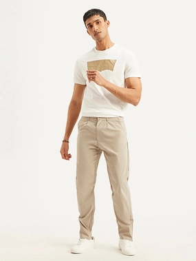 Clean Cut EasyCareFabric Men's Beige Regular Fit Trousers
