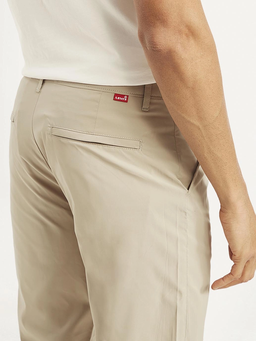 Men's Beige Regular Fit Trousers Practical Wear Airy Feel