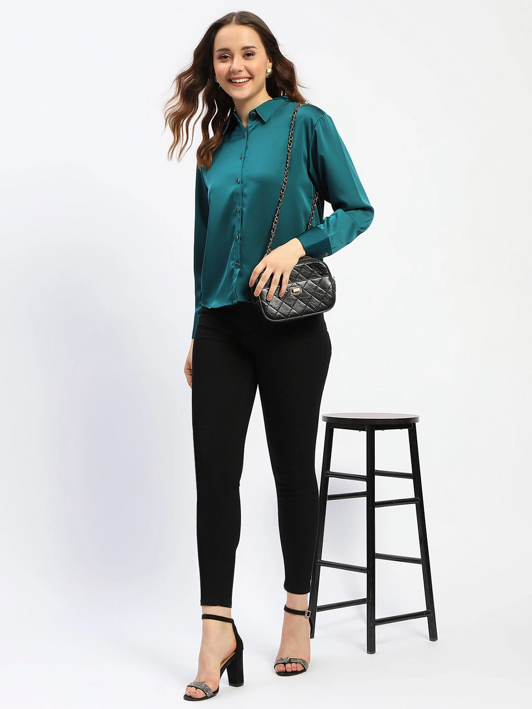 Madame Black Skinny Fit Cotton Blend Denim Riveted Stress Points Sustainable Denim Production