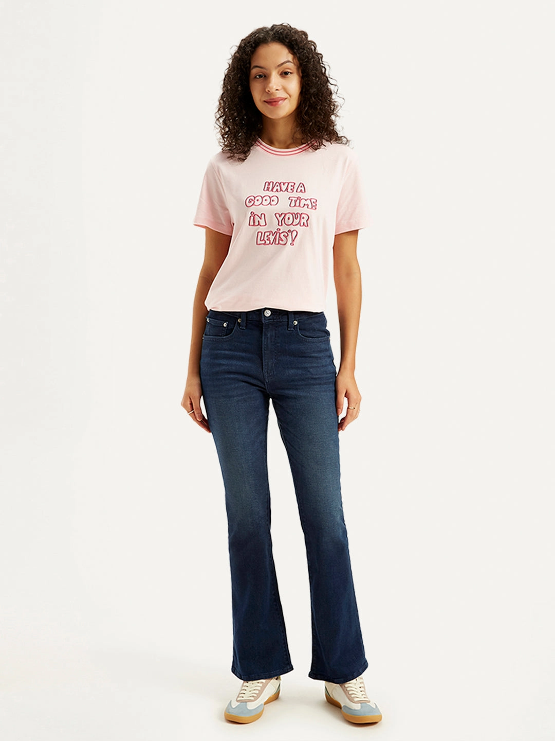 High-Quality Fit Women's 725 Blue Flared Fit High Rise Jeans