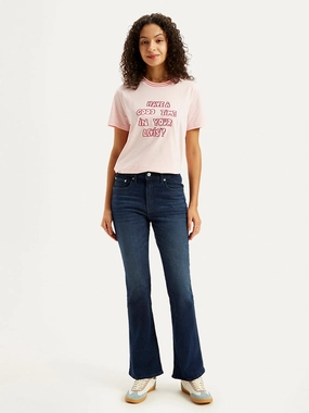 High-Quality Fit Women's 725 Blue Flared Fit High Rise Jeans