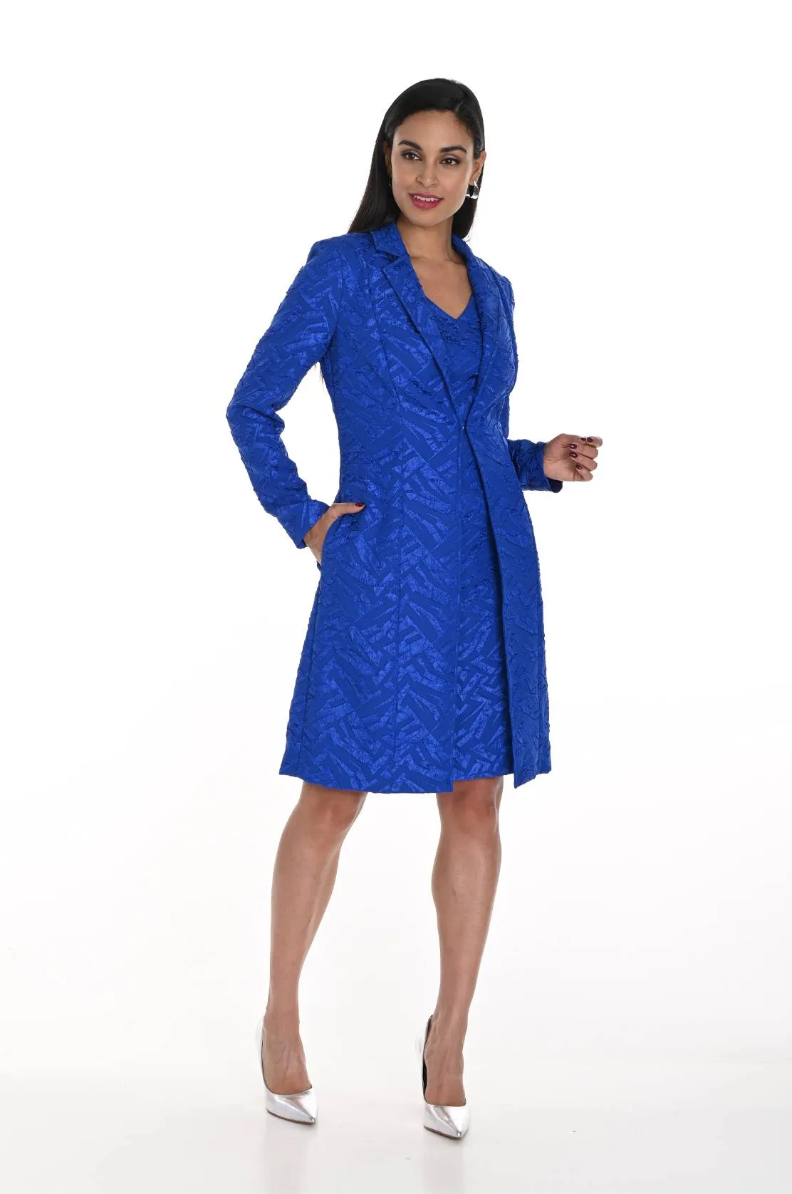 NoiseReduciting Fabric Slim Fit Styles Frank Lyman - 249292 Textured Longline Coat