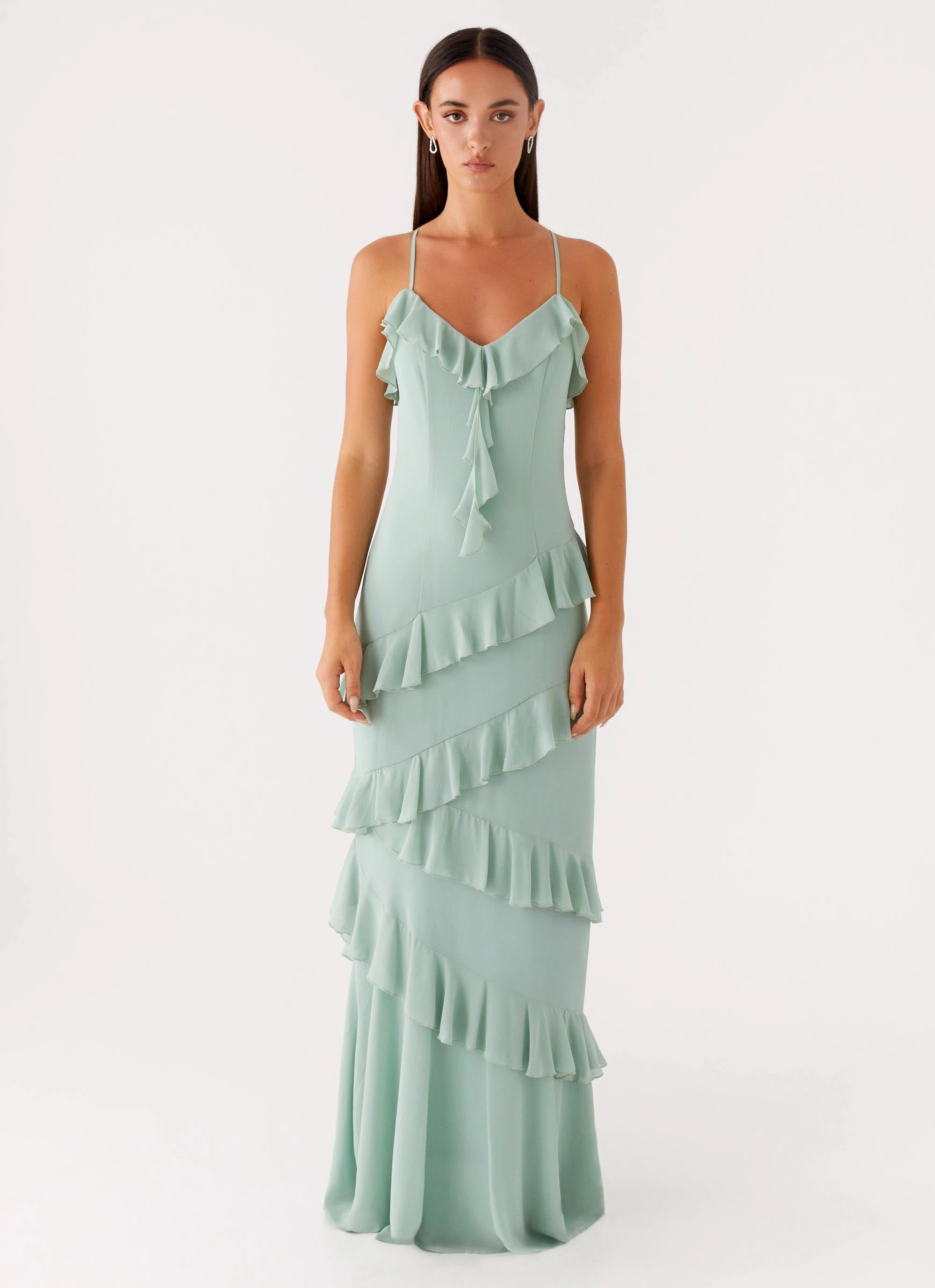 Vintage Vibe Grace Flow Country Club Maxi Dress - Sage