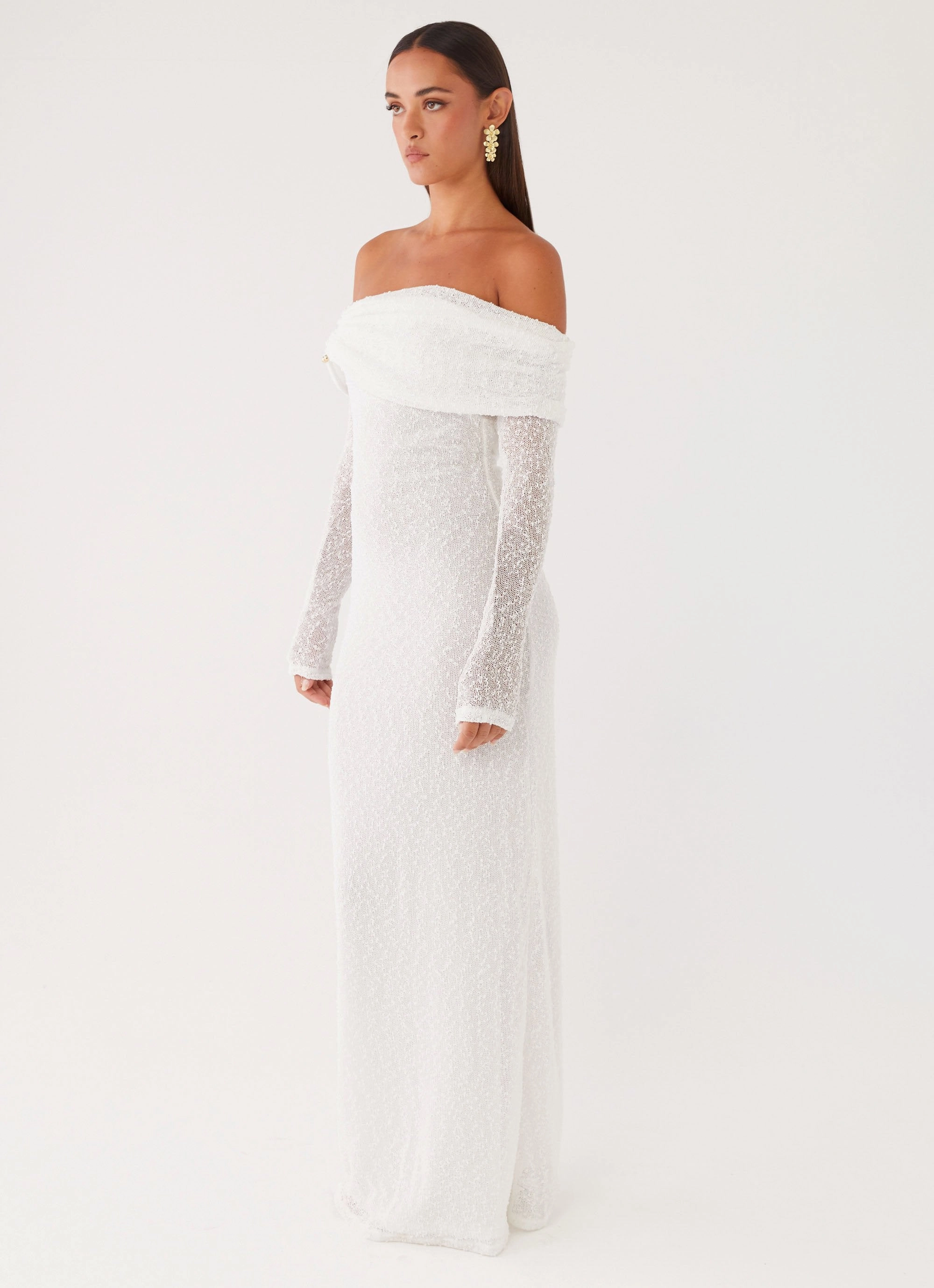 Pollyanna Knit Hardware Maxi Dress - Ivory Everyday Piece