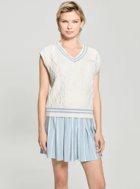 Eco White Active Sweater Vest Reinforced Elbows Cold Ready Look