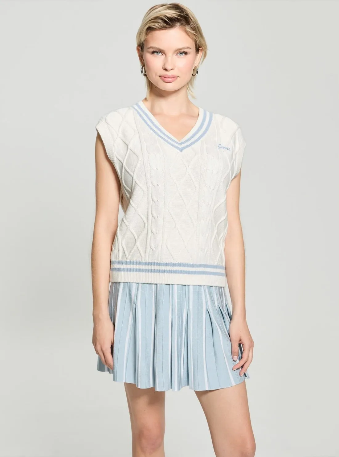 Eco White Active Sweater Vest Mild Weather Layer