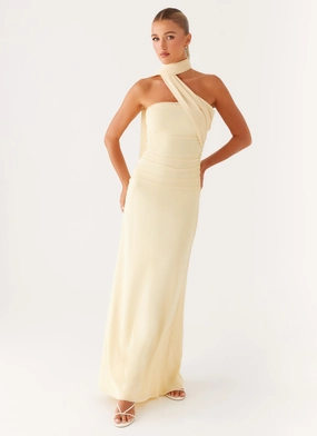 Subtle Edge Basic Cool Songbird Maxi Dress - Yellow