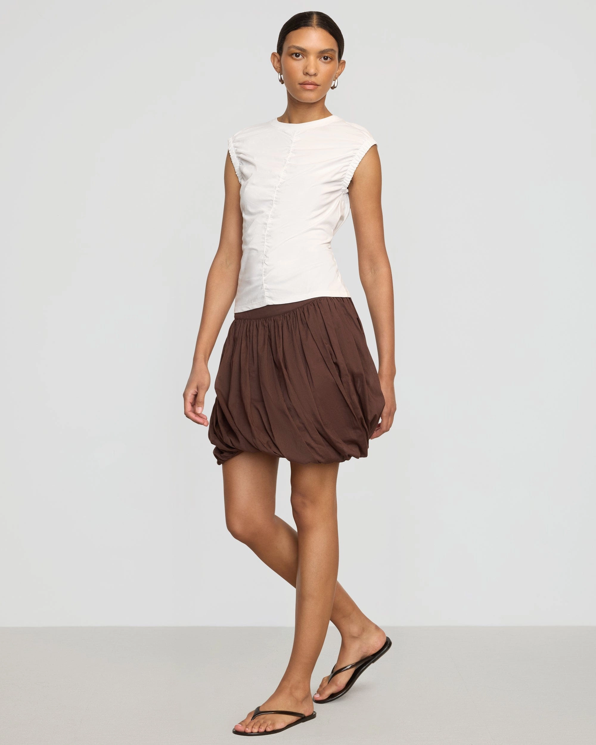 EnhancedDurabilityFinish Non Iron Finish Lior Elasticated Cap-Sleeve Tank