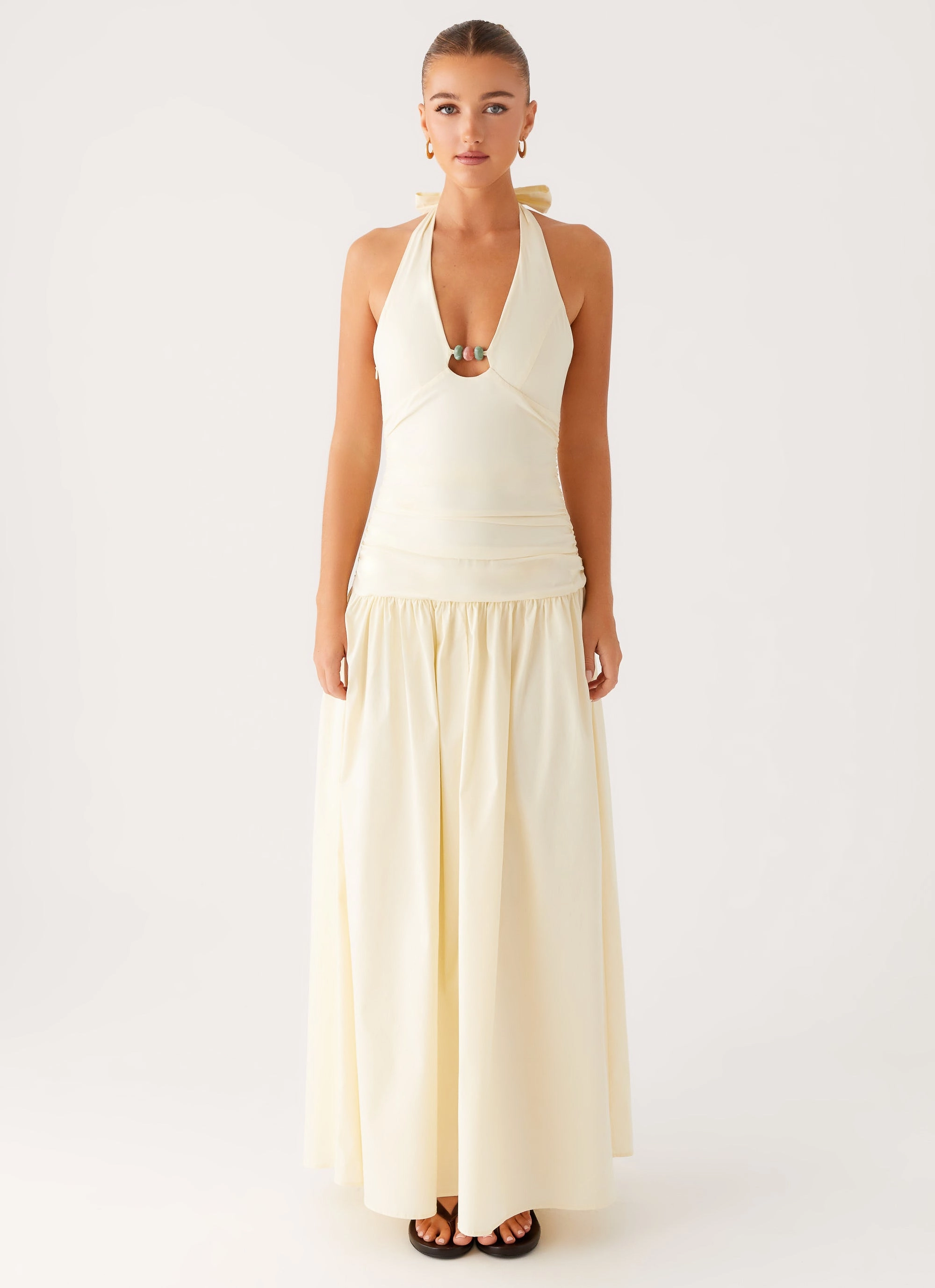 Val Maxi Dress - Lemon Airy Base