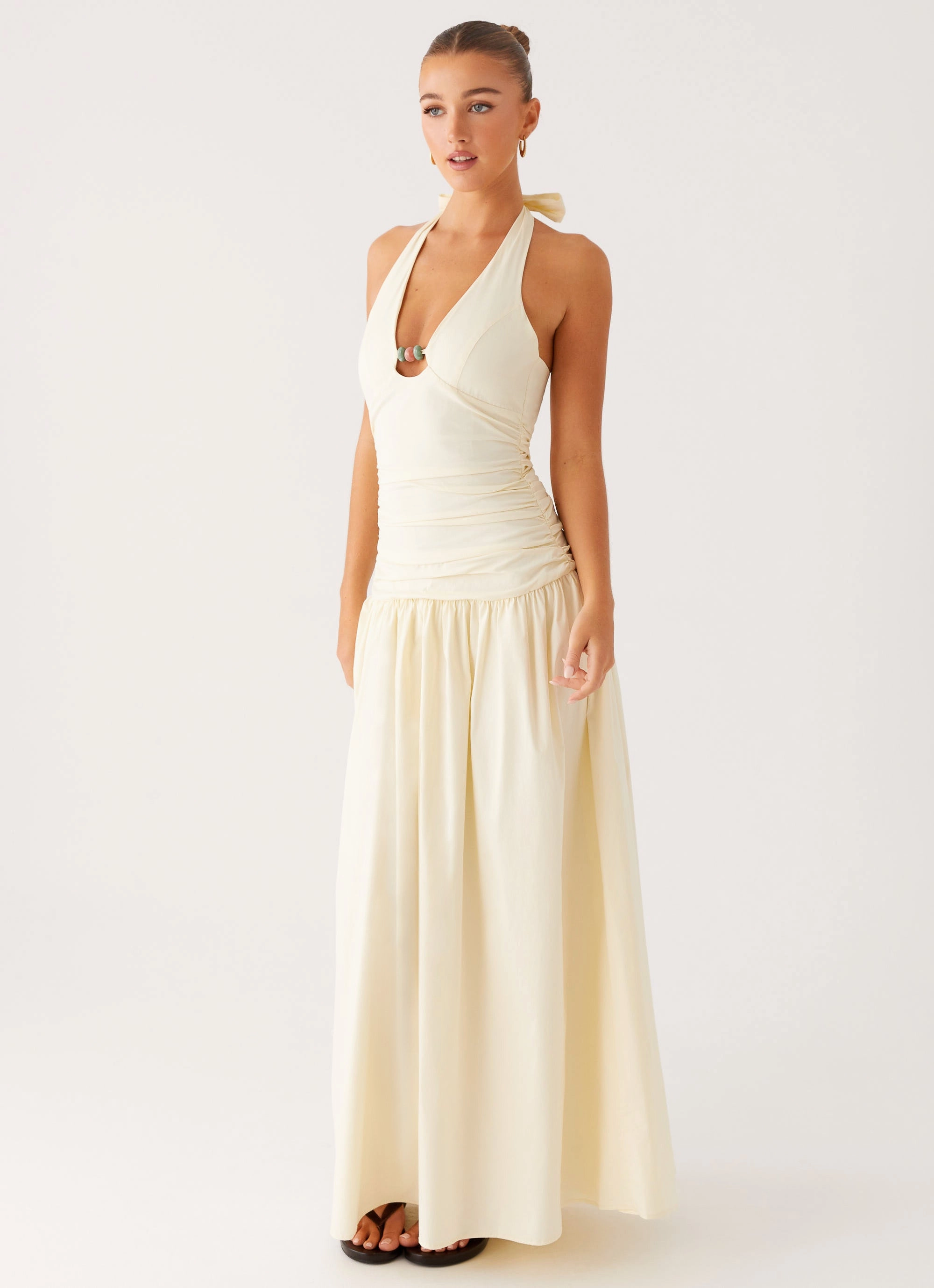 Val Maxi Dress - Lemon Subtle Comfort