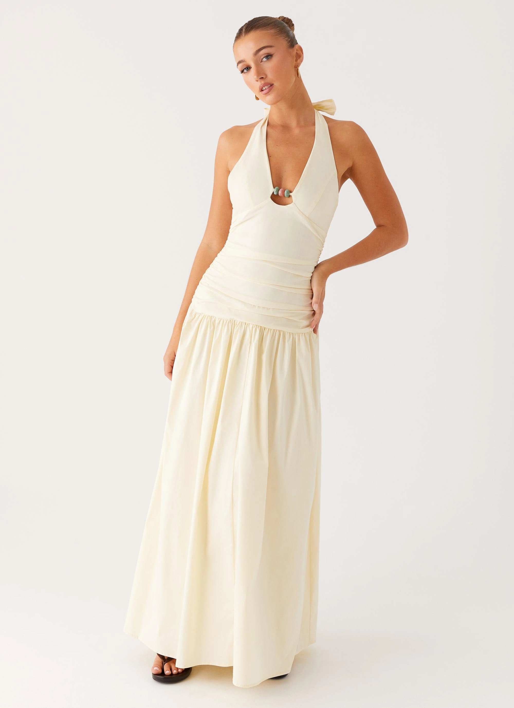 Airy Weave Neutral Base Val Maxi Dress - Lemon