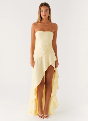 Urban Fit Bodie Maxi Dress - Pastel Yellow