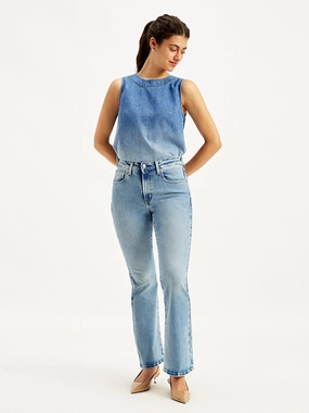 Road Trip Casual Friday Home Comfort Movement Friendly Women's 726 Blue Flared Fit Mid Rise Jeans