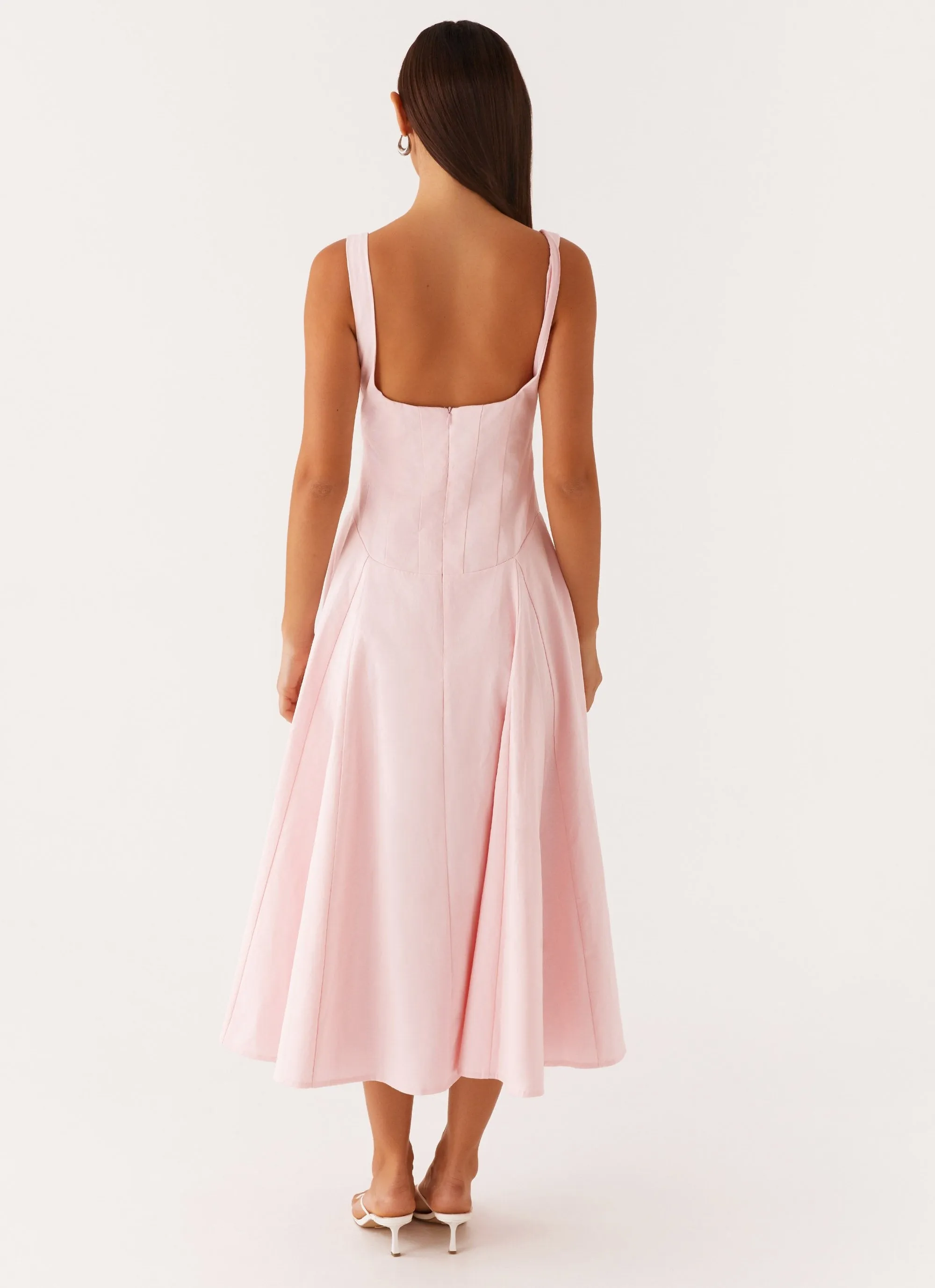 Comfortable Shape Casual event dress Ebony Midi Dress - Pastel Pink