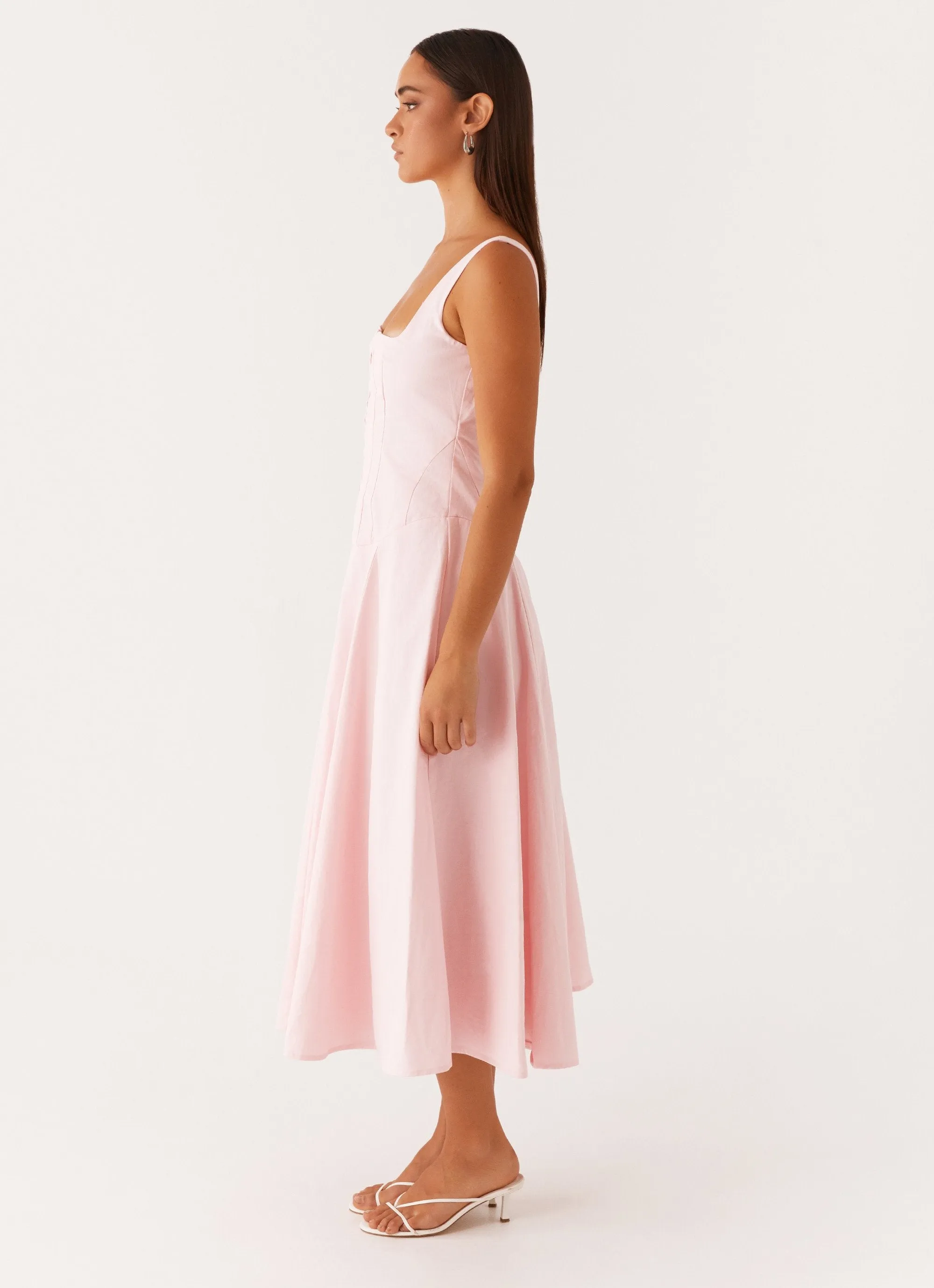 Happy Fit Ebony Midi Dress - Pastel Pink