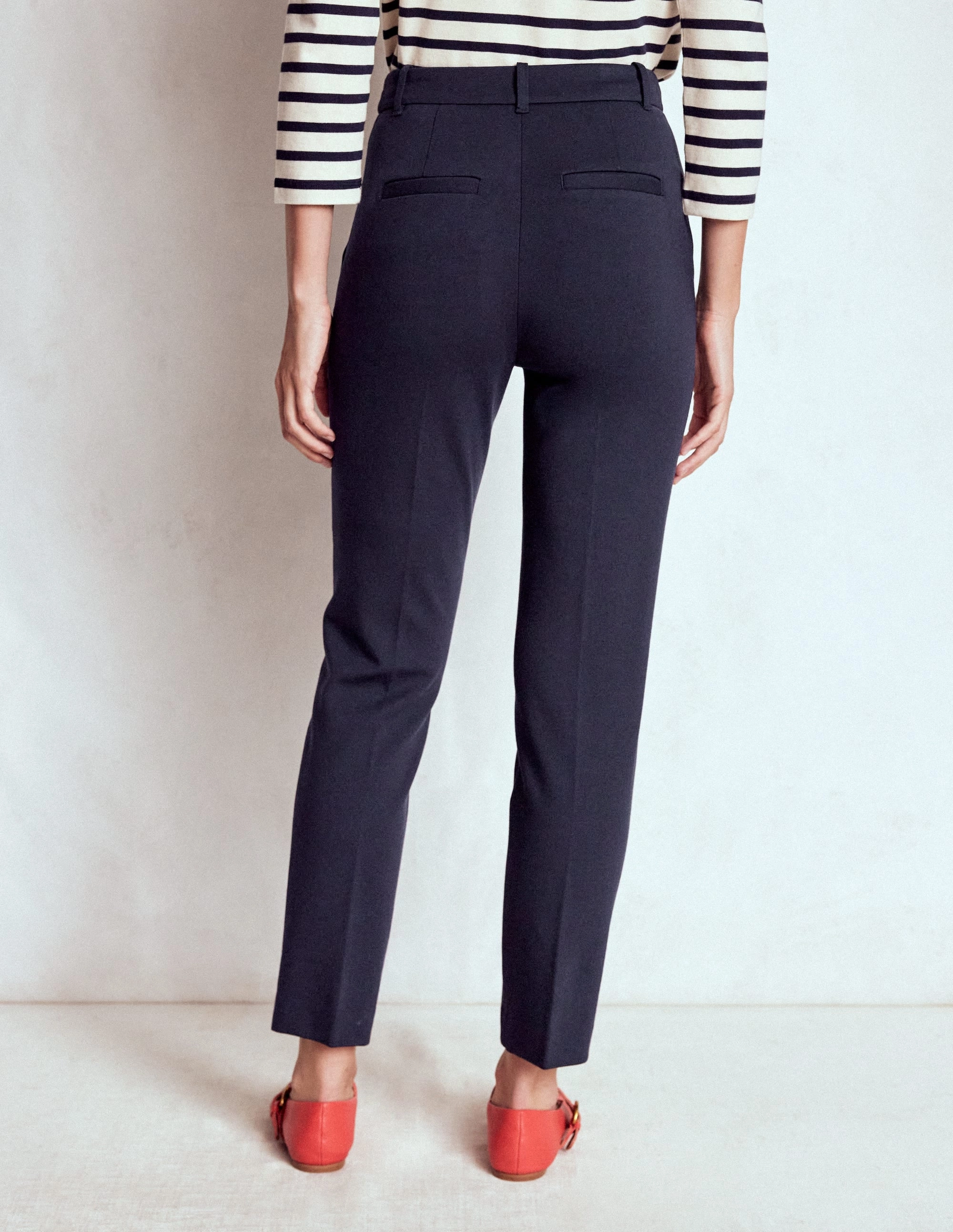 Low Bulk Seamless Waist Technology Highgate Ponte Trousers-Navy