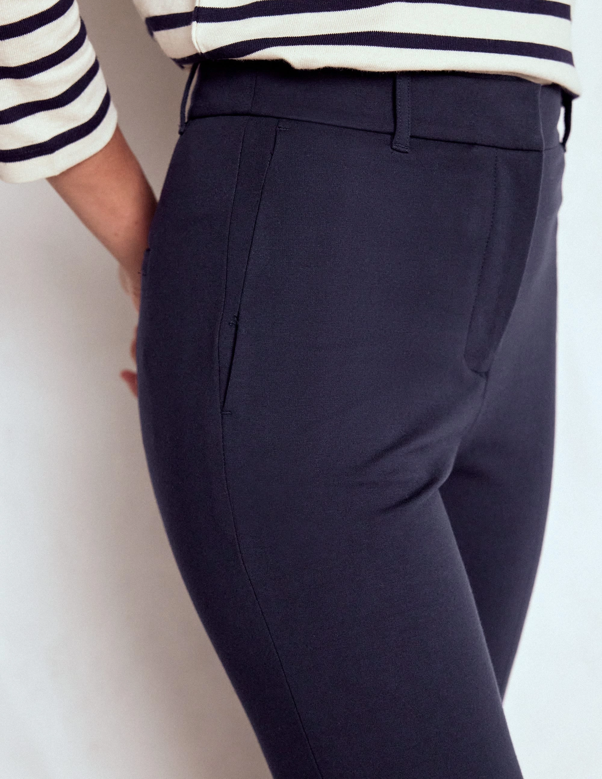 Highgate Ponte Trousers-Navy AbrasionResistantPanels