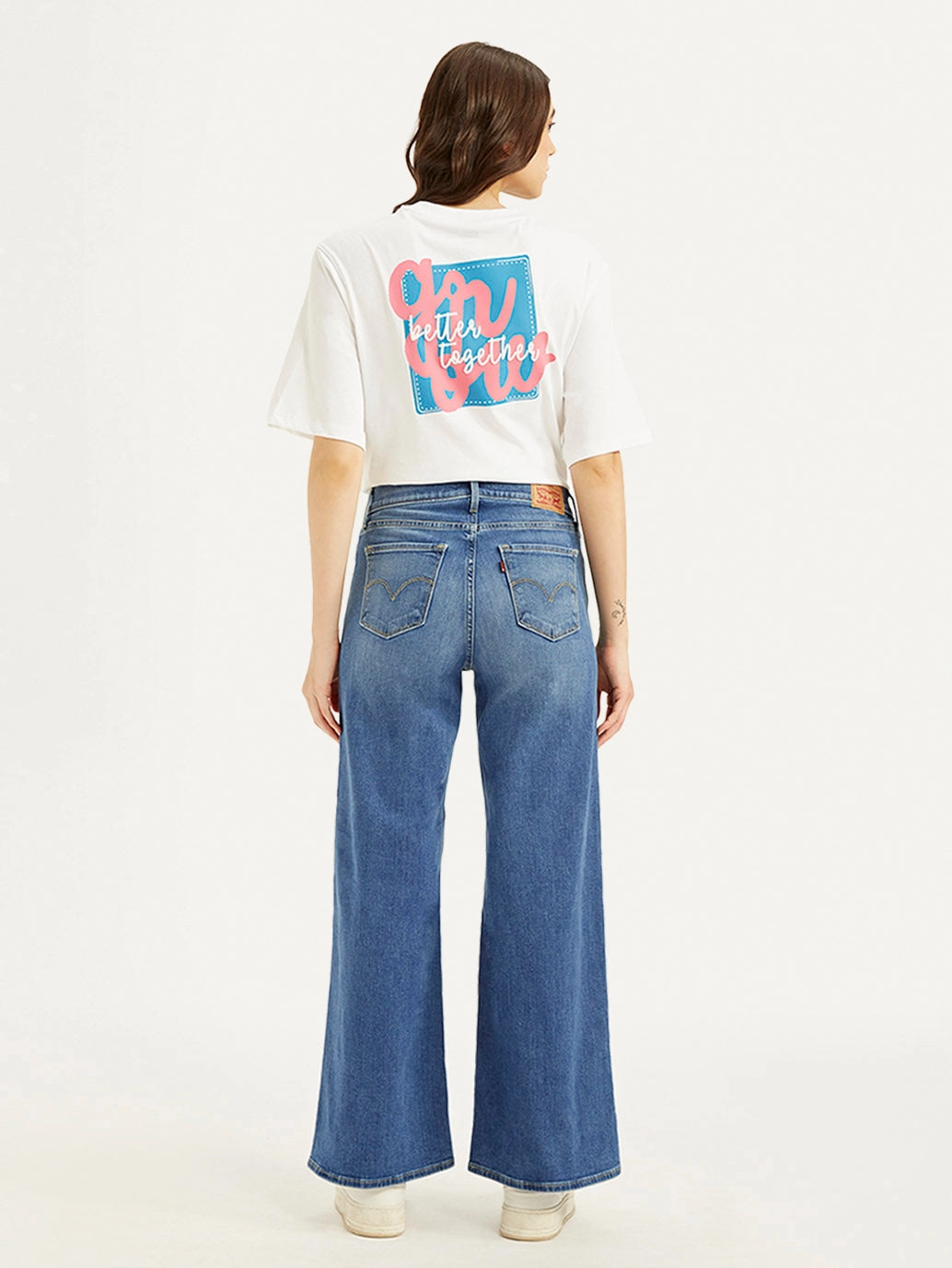 Pre Shrunk Material Women's 318 Blue Flared Fit High Rise Jeans