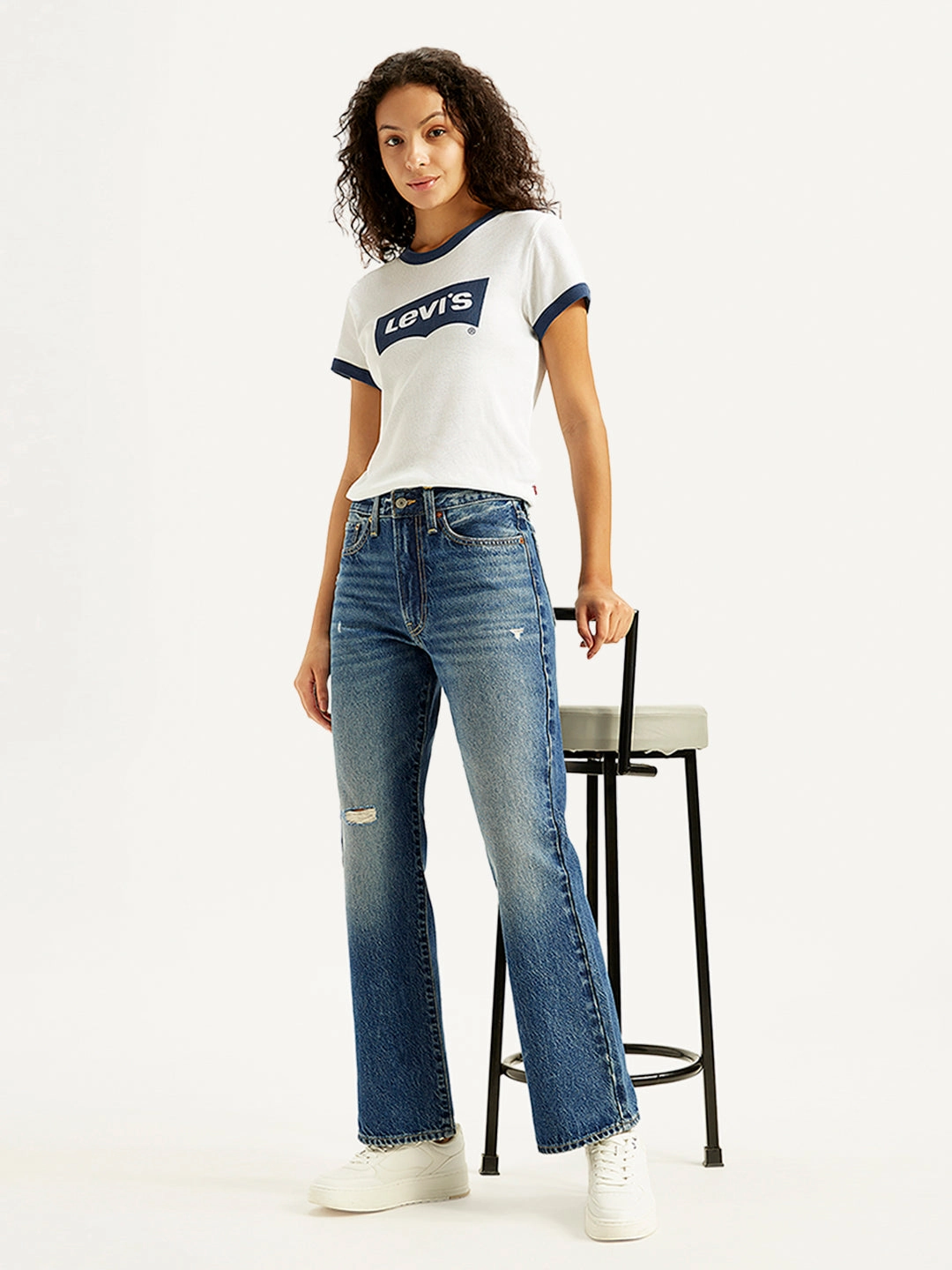 Casual Look Women's Indigo Wedgie Bootcut Fit Mid Rise Jeans