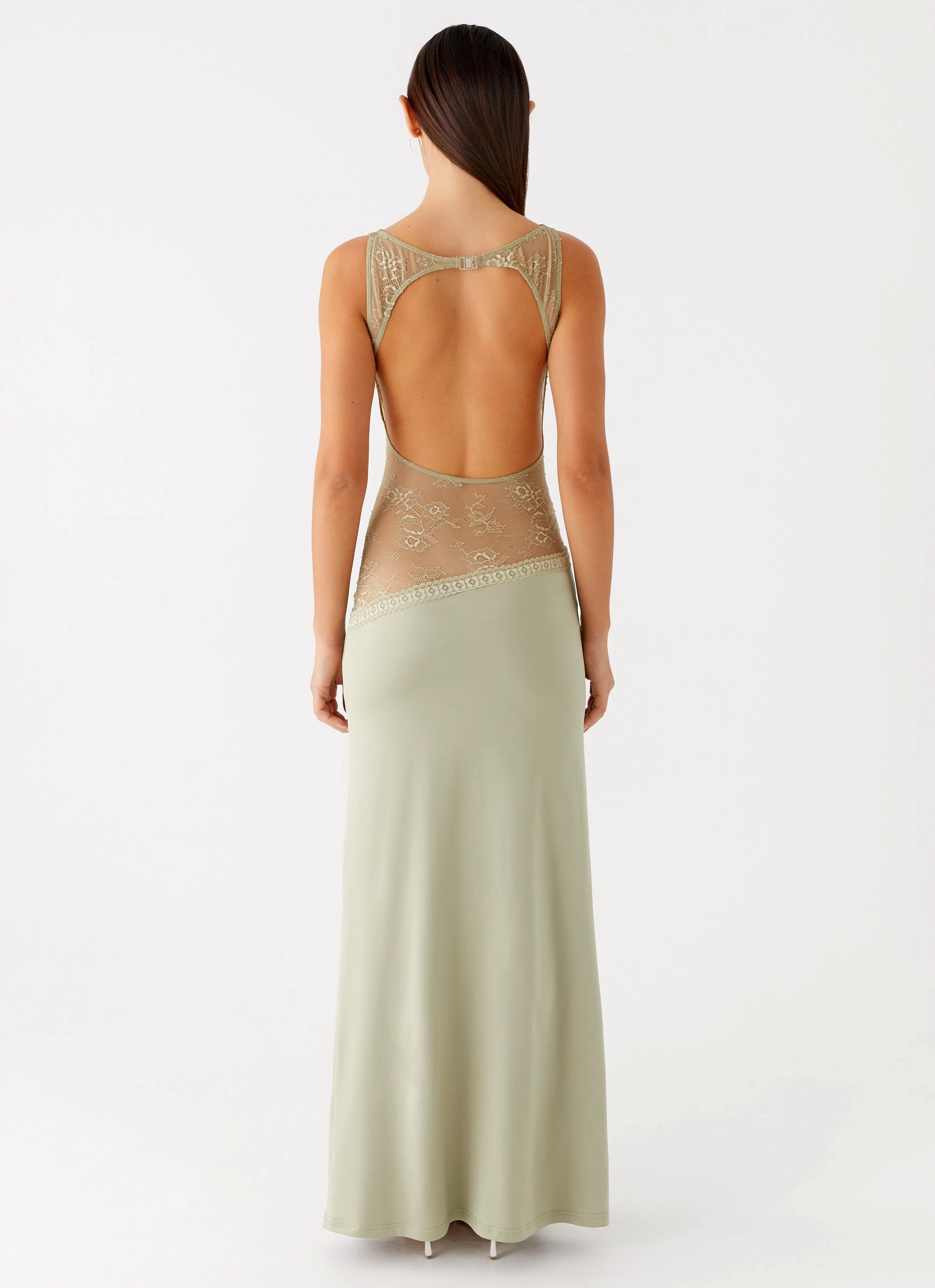 Lucinda Maxi Dress - Sage Elegant Silhouette
