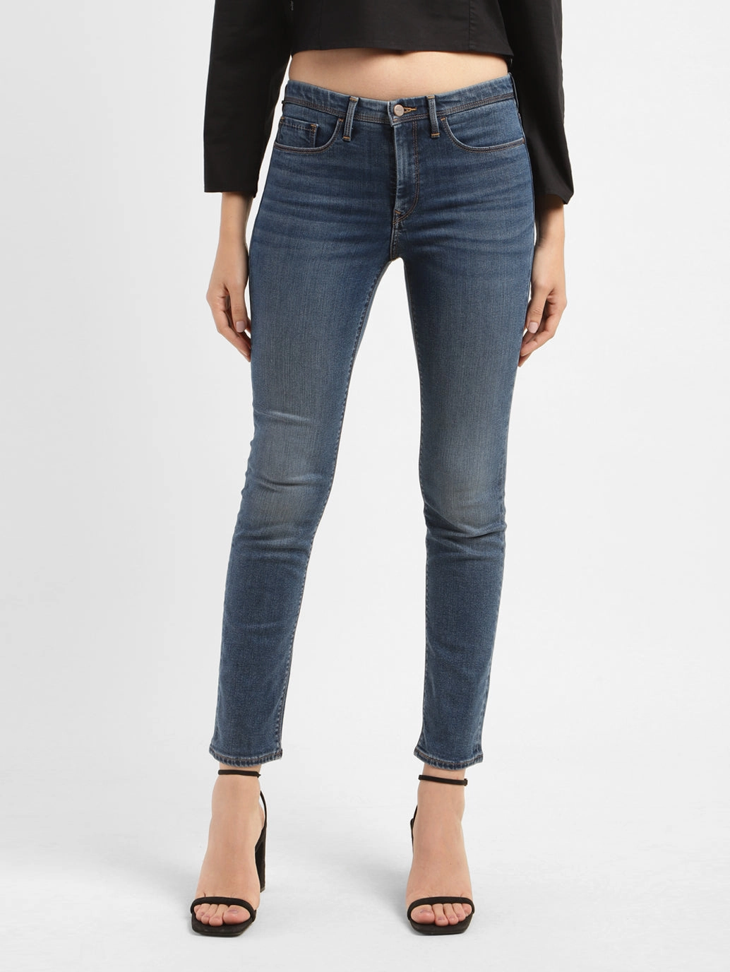 Neutral Loose Cropped length Women's 312 Blue Straight Fit Mid Rise Jeans