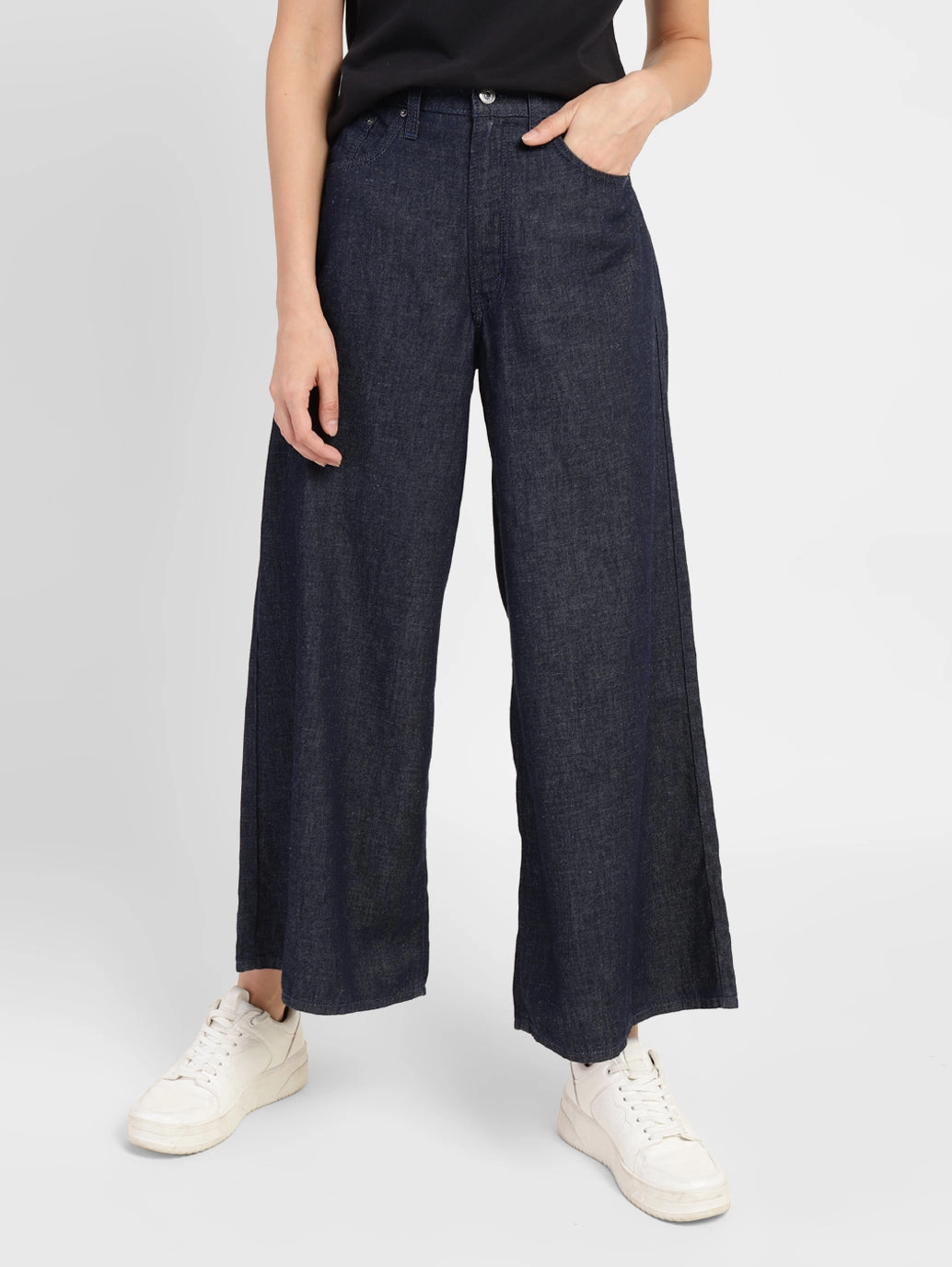 Premium Party Look Textured Smart Casual Road Trip Women's Indigo XL Loose Fit High Rise Jeans