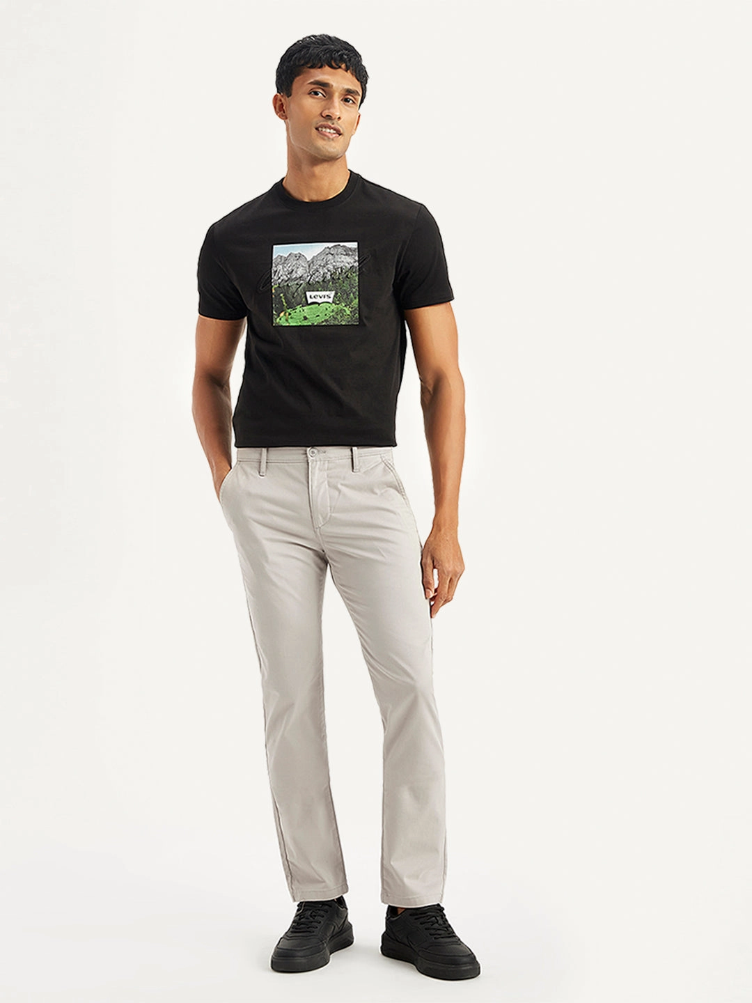 Chill Comfort Men's Grey Slim Fit Chinos