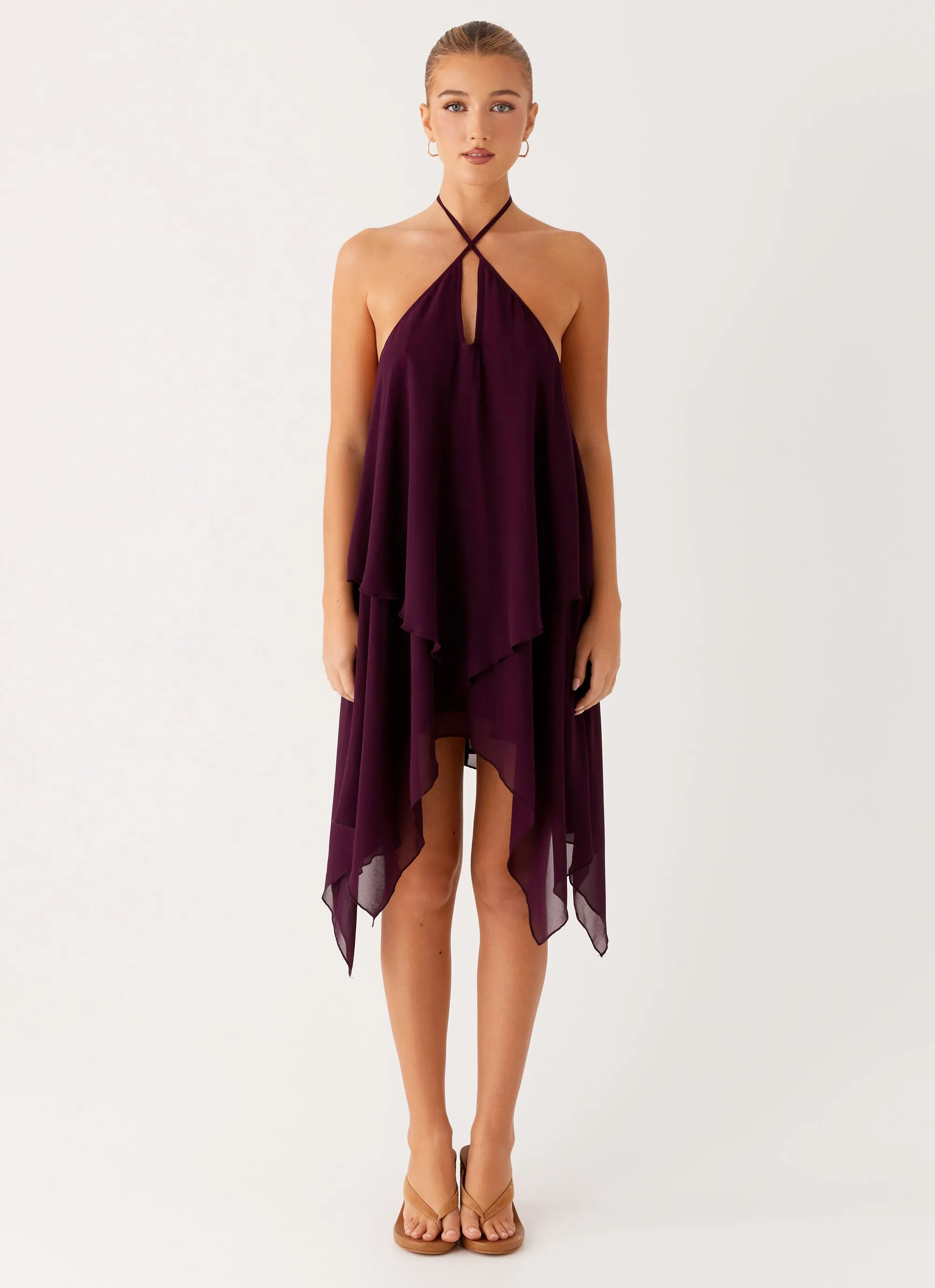 Dalenti Midi Dress - Plum Flattering Style Fit