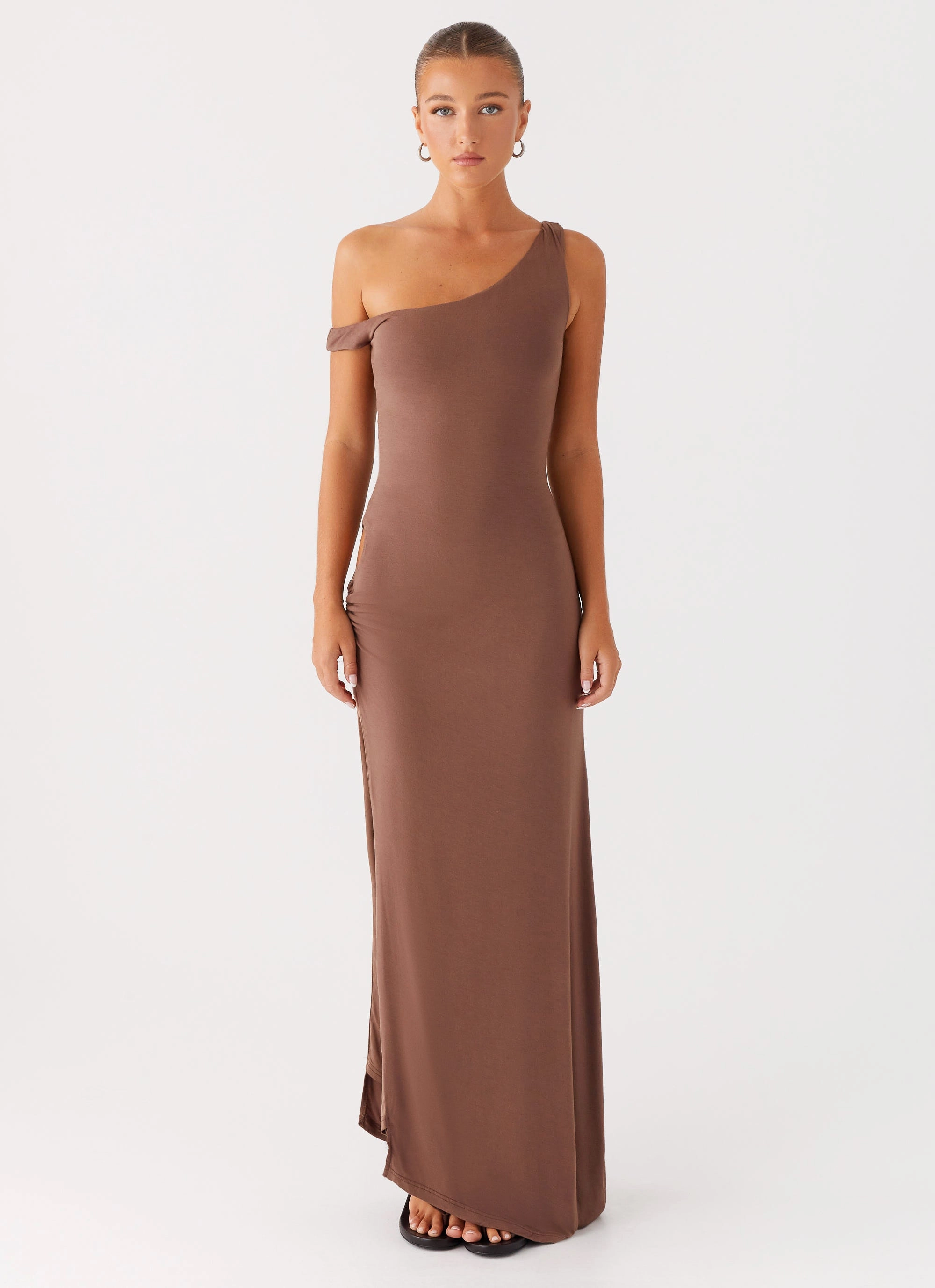 Minimalist Style Dalla Maxi Dress - Dark Chocolate