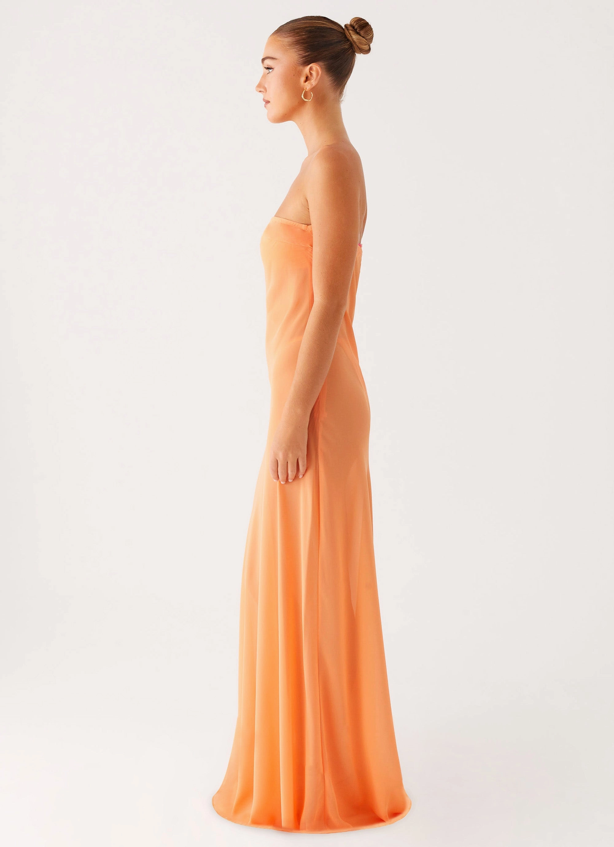 Contemporary Vibe Mattie Strapless Maxi Dress - Orange