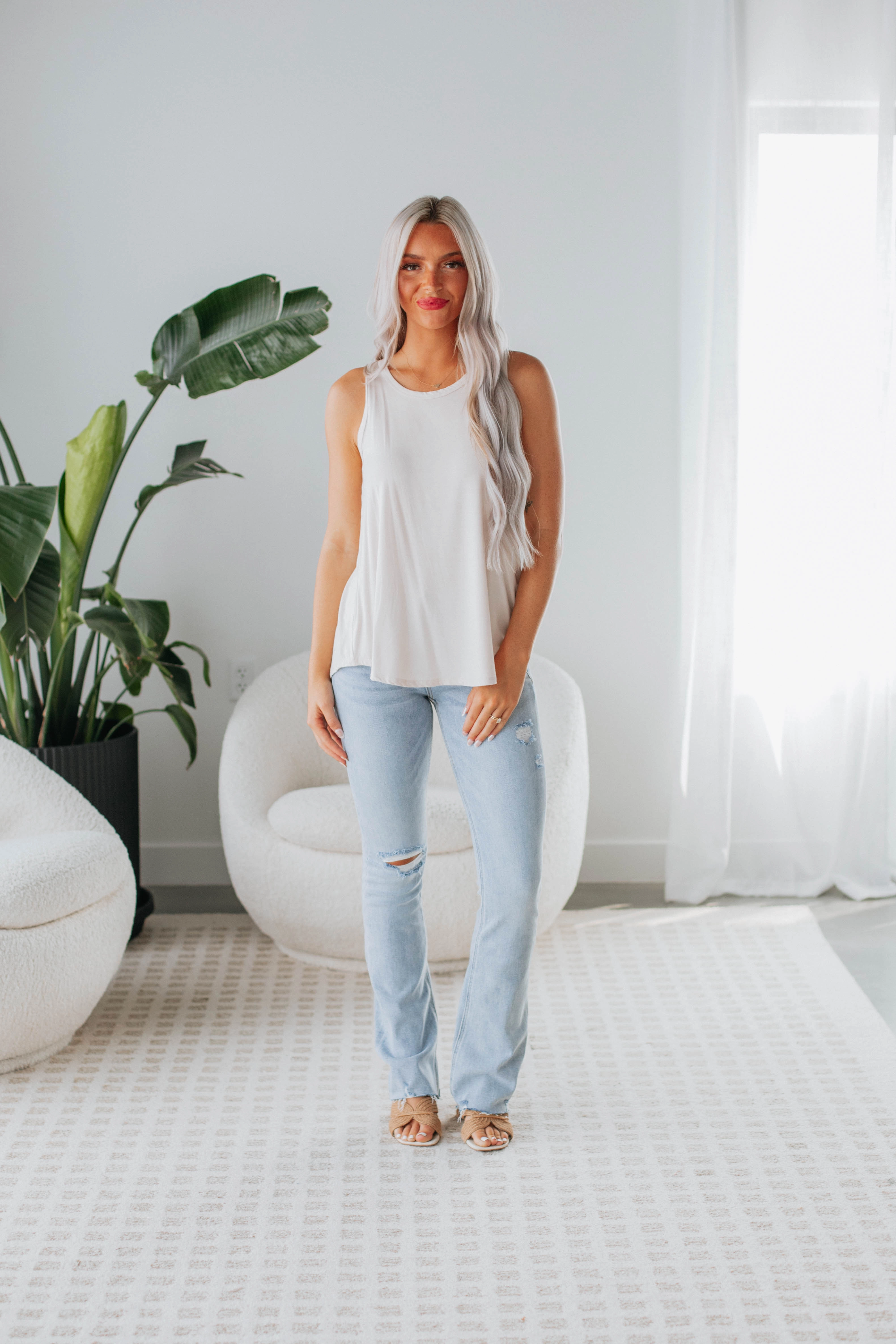 Dava Basic Tank - Natural Free Move Adjustable Hem