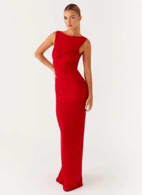 Feminine empire waist dress Missy Maxi Dress - Red